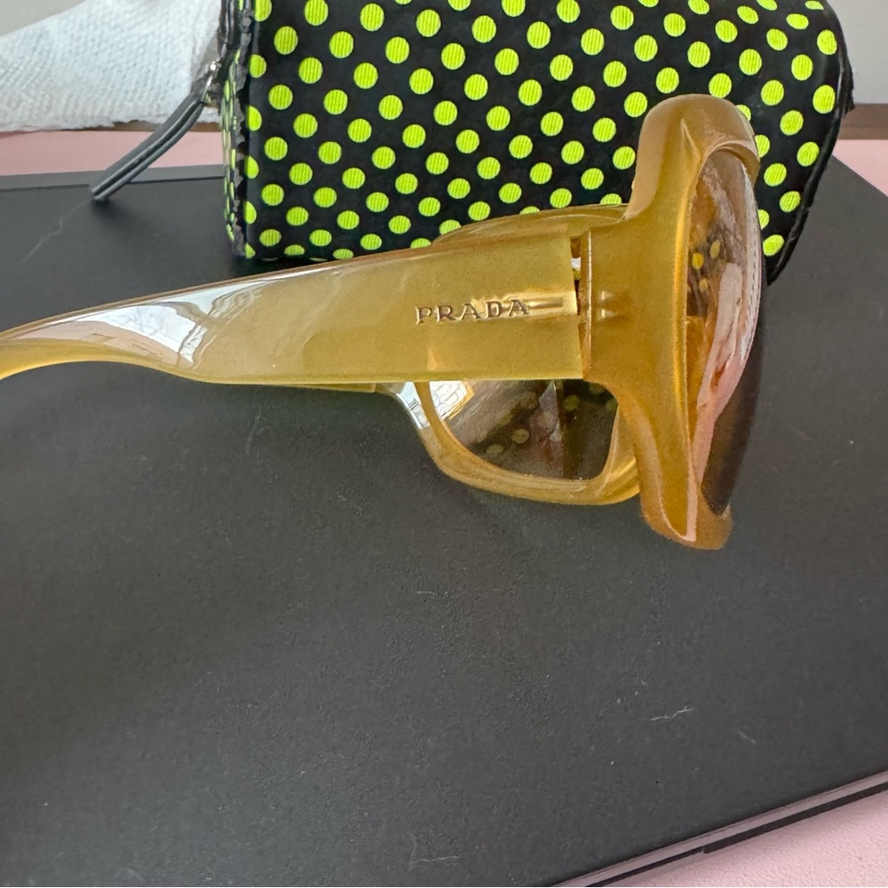 Prada Oversized Amber Shield Sunglasses SPR180 - Picture 4 of 13